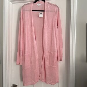 J. Jill Seashell Pink Knit Cardigan size M